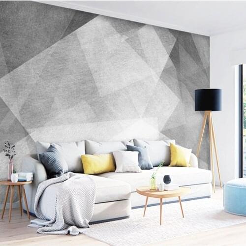 Tuya Art Light Grey Abstrac Geometric Mural Wallpaper for Living Room Office Meeting room Wall Decoration Discount Wallpapers