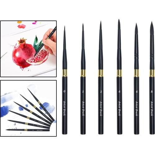 Paint Brushes Set, 6 Pcs Paintbrushes Nylon Hair Artist Brush for Acrylic Oil Watercolor Painting Drawing with Leather Bag