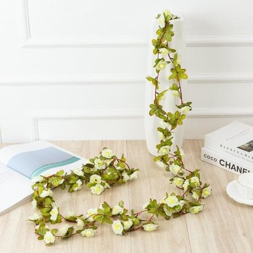 2.1M Rose Artificial Flowers Christmas Garland for Wedding Home Room Decoration Spring Autumn Garden Arch DIY Fake Plant Vine