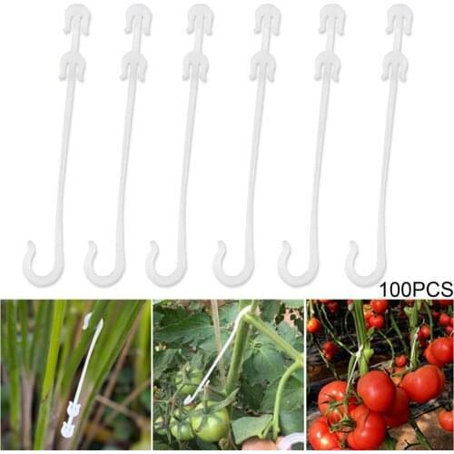 J-shape Hook Tomato Hooks J-hook Clips Clamps Trellis Greenhouse Twine Tool 100Pcs Prevent Pinching Reusable Vegetable Holders