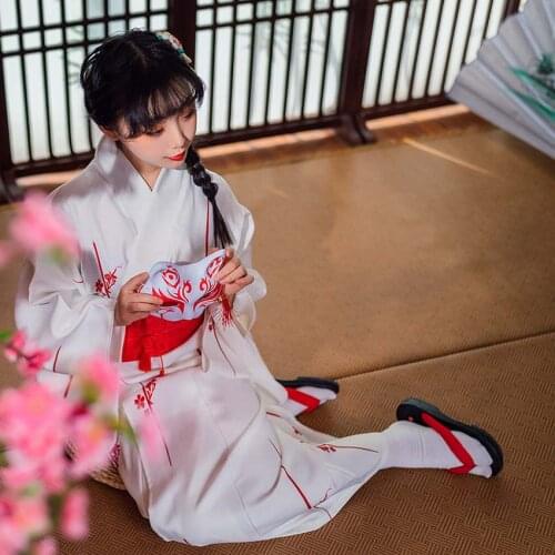 Japanese Dress Kimono Geisha Woman Asian Traditional Yukata Performance Stage Printing Costume Haori Modern Vintage Kimono