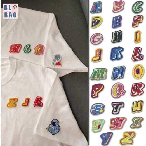 Tiktok 26 letters, fashion collocation, clothes patch, sticker, applique, color embroidery embroidery