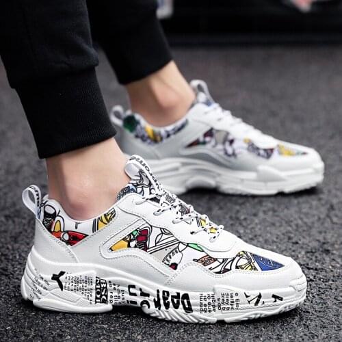 Mens Chunky Sneakers Men Women Spring Fashion Casual White Shoes Woman Vulcanized Shoes Breathable Men Casual Sports Shoes