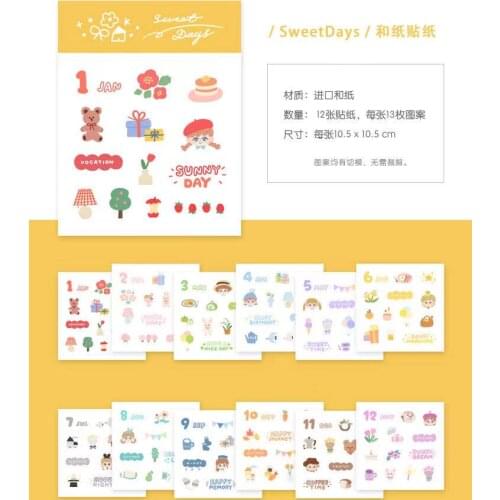 Lovely Sweet Days Sheet for Card Making Bullet Journal DIY Scrapbooking