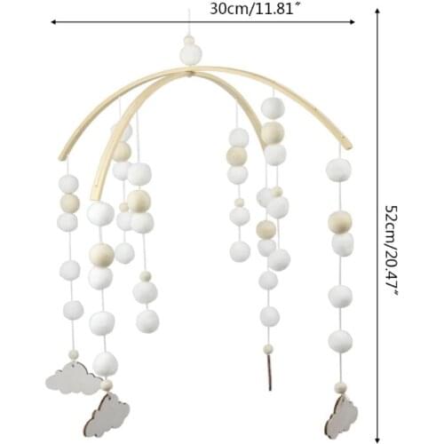 Baby Crib Mobile Rattles Toy Wool Balls Wind Chime Newborn Baby Cot Bed Bell