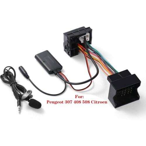 NEW Car Bluetooth 5.0 Music Cable Module AUX Adapter With Microphone for 307 408 508 C1 C2 C3 DS3