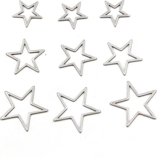 20Pcs 3 Size Pentagram Charm Stainless steel pendant open frame pressure resin mold frame DIY jewelry making