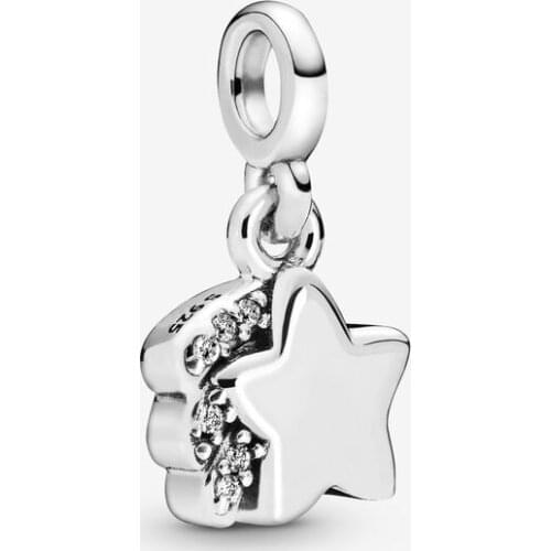 Genuine 925 Sterling Silver My Shooting Star Dangle Charms Fits Europe Me Bracelet Beads for Jewelry Making Women Bijoux 2020