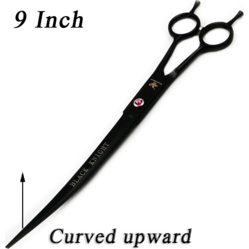 Pet Scissors 9" Black Upward Curved Pet Grooming Scissors Professional Shears Salon Barber Using Dogs & Cats