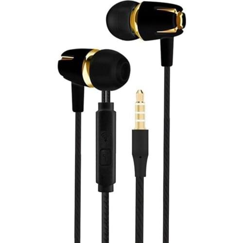 Wired Earphone Electroplating Bass Stereo In-ear Headsets with Mic Hansfree Call Phone Headphone for Android iOS