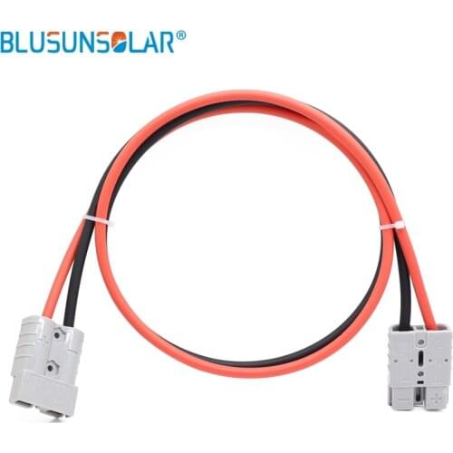 50A 600V battery connector with 1 meter 4mm2 cable wire Red and Black for portable battery for folding solar panel