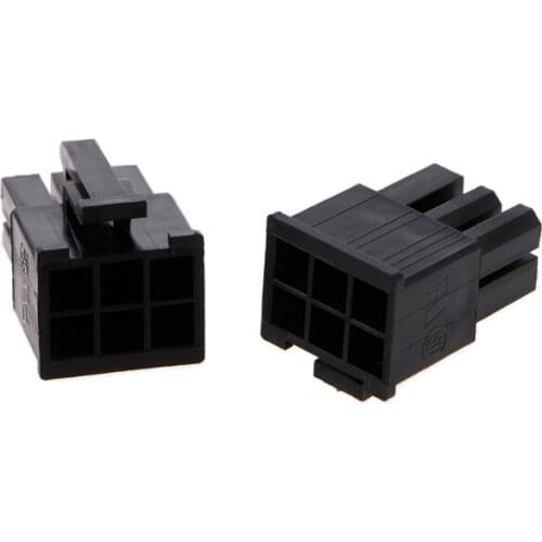 50 Pcs 4.2mm 6P 6 Pin Male Power Connector For PC Computer PCI-E Plastic Shell