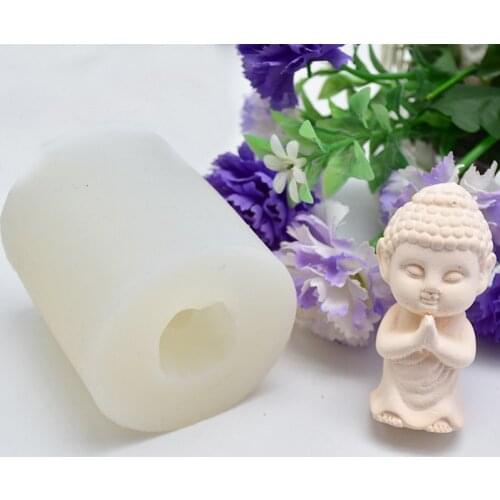 Mini Buddha Shape Candle Silicone Mold for DIY Handmade Candle Ornaments Plaster Epoxy Resin Soap mould Kitchenware Baking Tool