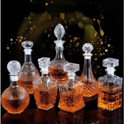 Whiskey Decanter Whiskey Bottle Crystal Glass Wine Beer Containers Glass Bottle Glass Cup Home Bar Tools Decoration 1000ML