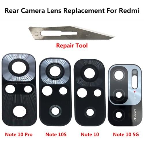 Camera Glass Lens For Xiaomi Redmi Note 10s Rear Back Camera Glass With Glue For Xiaomi Redmi Note 10 Pro Note 10 5G Camera Lens