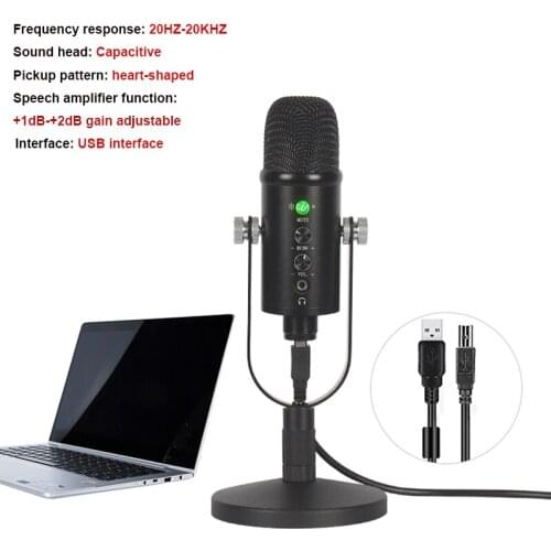 BM-86 Microphone USB Plug for PC Computer Laptop Macbook Recording Gaming Direct Broadcast Studio YouTube With Stand Shock Mount