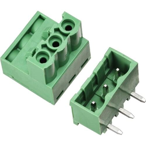 Uxcell 3-Pin 5.08mm Pitch Right Angle PCB Screw Terminal Block Connector 5 Sets