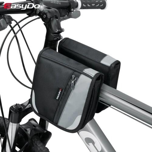 EasyDo Bike Bag Frame Front Head Top Tube Cycling Bag Double Pouch Waterproof Rain Cover Bicycle Phone Bag Bike Accessories