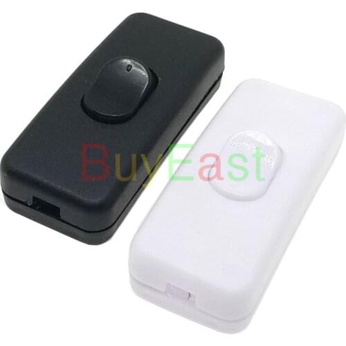 Inline On/Off Desk Light Lamp Cord Switch AC100~250V 2A White Black