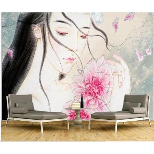 WDBH Custom photo 3d wallpaper Chinese style hand painted classical flowers beauty decor 3d wall murals wallpaper for walls 3 d