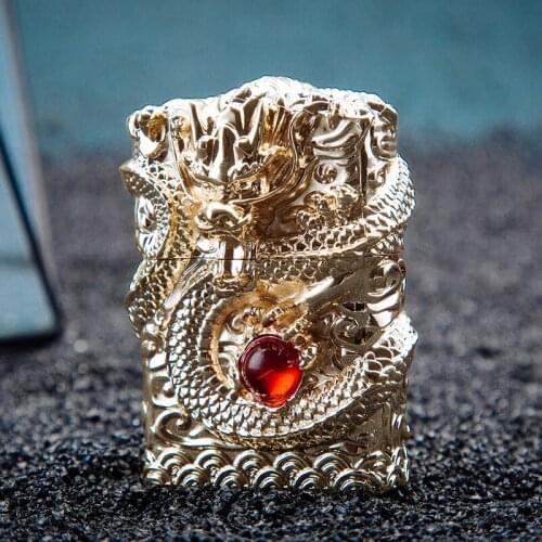 Zorro Retro Lighter Luxury 3D Dragon Carved Metal Welding Kerosene Lighter Mens Gift Cigarette Accessories