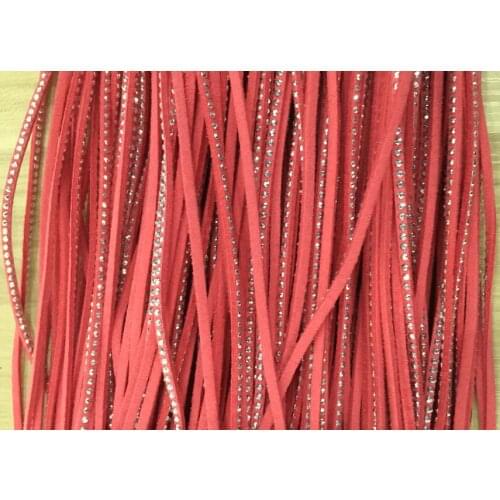 100m 3mm Watermelon Studded Faux Suede Leather Cord Silver Studs Faux Leather String Jewelry Findings|Microfiber Craft Supplies