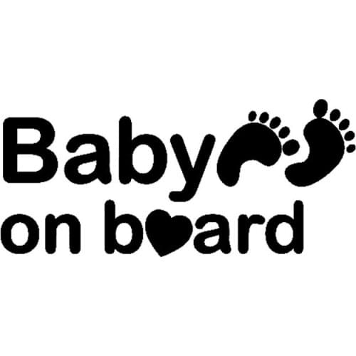 18CM*8CM Baby On Board Sticker Car Decals Vinyl Personality Footprints Sign Black/Silver C10-00701