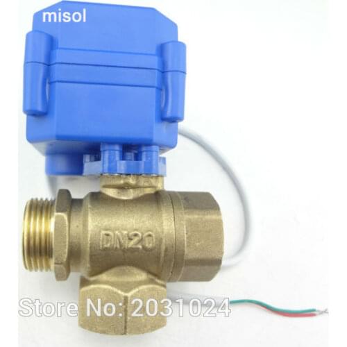 1 pcs of 3 way motorized ball valve DN20 (reduce port), T port, electric ball valve, motorized valve