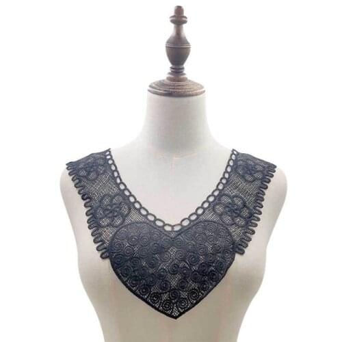 3Pcs Lace Collar Black White Appliques Embroidery Sew Trimmings DIY Patch Handmade Craft Ornament Neckline Dress Decor New