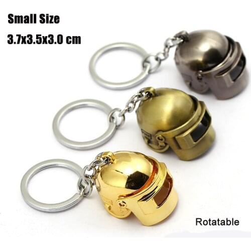 Level 3 Helmet Playerunknowns Battlegrounds PUBG 3D Keychain Small Metal Alloy Key Chainn Ring Holder llaveros For Men Helmet