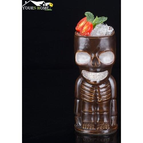 400ml Ceramic Tiki Mug Creative Porcelain Beer Wine Mug Cup Bar Tool