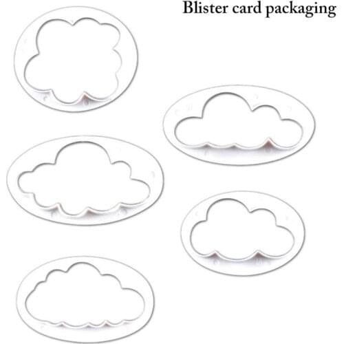 5PCS/Set 2021 New Cloud Shape Cookie Cutter Custom DIY Universal Cloud Fondant Cutter Fondant Mold For Cake Decorating Tools