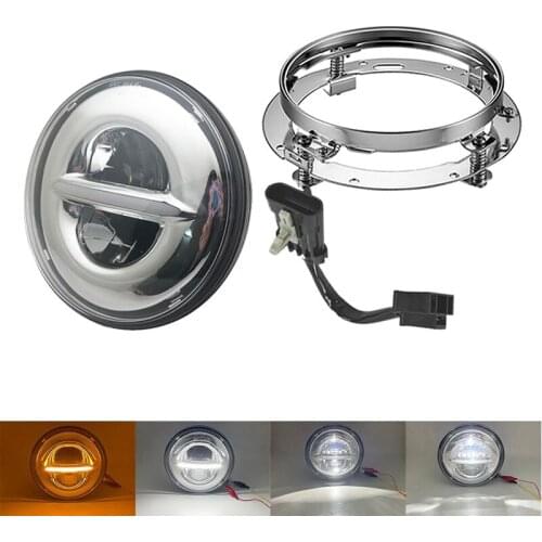 Motorcycle 7 inch Faro Moto LED Headlight 4-1/2" 4.5'' LED Auxiliary Fog Passing Light Lamp for H-arley Touring Electra Glide
