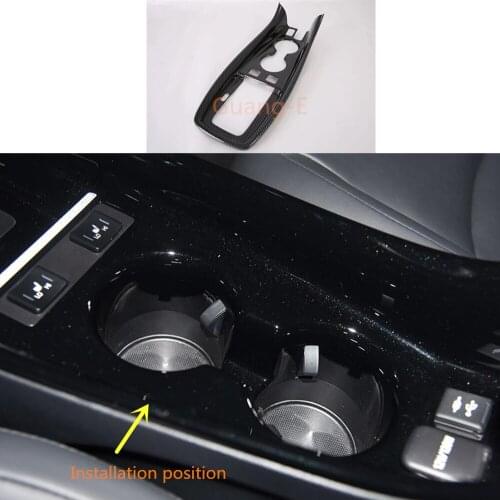 Car Carbon fiber Inner Shift Stall Paddle Cup Switch Knob Frame Lamp Trim Hoods 1pcs For Toyota Prius 2019 2020 2021
