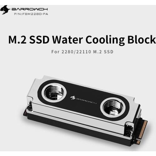 Barrow Water Cooling Block M.2 SSD, for 2280/22110 M2 Type Solid State Drive Supports Single and Double-Sided Chip Hard Drive