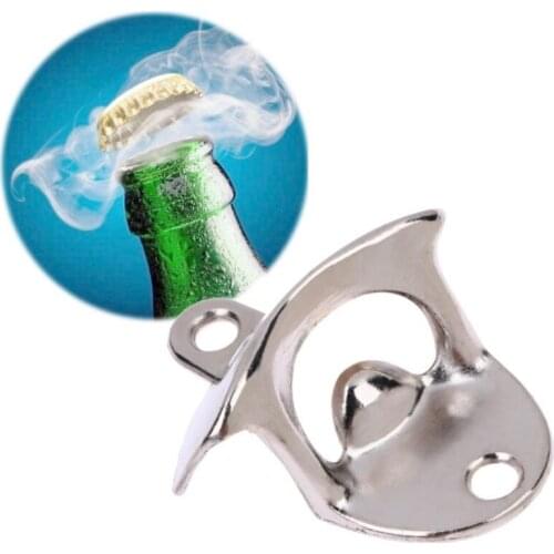 Fast Shipping Fashion Aluminium alloy Wall Mount Bar Beer Soda Glass Cap Bottle Opener Kitchen Tool LX8165