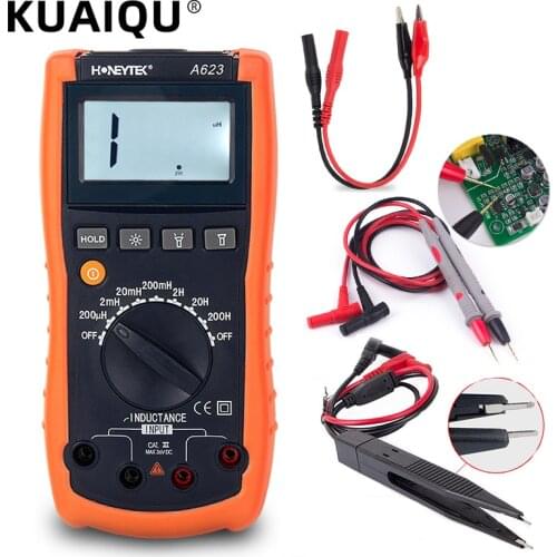 Digital Multimeter Lcr Meter Inductance Meter Tester Set Of Probes Feelers For Tester 200μH-200H Inductances Data HOLD A623