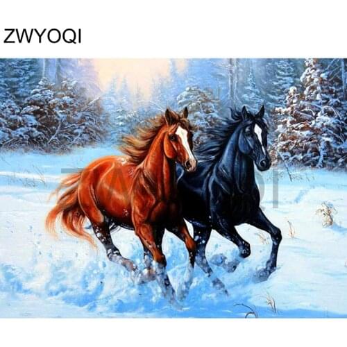 DIYDiamond painting Cross stitch Horse animal Full Square Diamond embroidery Horse animal Full Round Diamond mosaic Horse animal