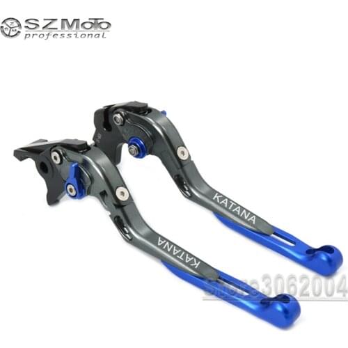 For SUZUKI 600/750 KATANA 1998-2006 2005 Aluminum Motorcycle Folding Extendable Adjustable Brakes Clutch Levers With LOGO