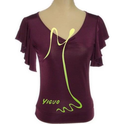 Exotic dance, ballroom dance, modern dance, V, trumpet, short sleeve, modern practice coat, T11052