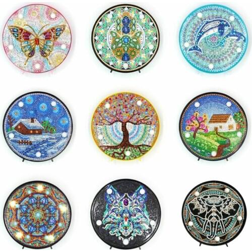 EverShine LED Light Diamond Embroidery Scenery Craft Lamp Diamond Painting Cartoon Diamond Mosaic Butterfly Cross Stitch Kits