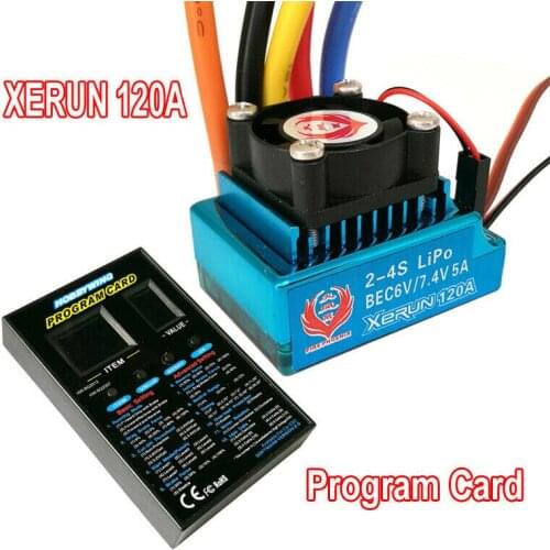 Fire Phenix XERUN 120A Brushless Sensored ESC & Program Card Combo for 1/10 1/12 Buggy Touring Car