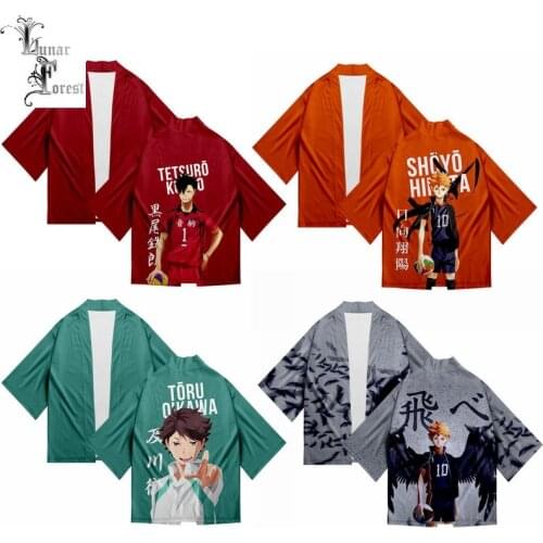 Haikyuu!! 3D Printing Japanese Kimono Haori Yukata Women/Men Fashion Summer Casual Cool Short Sleeve Streetwear A