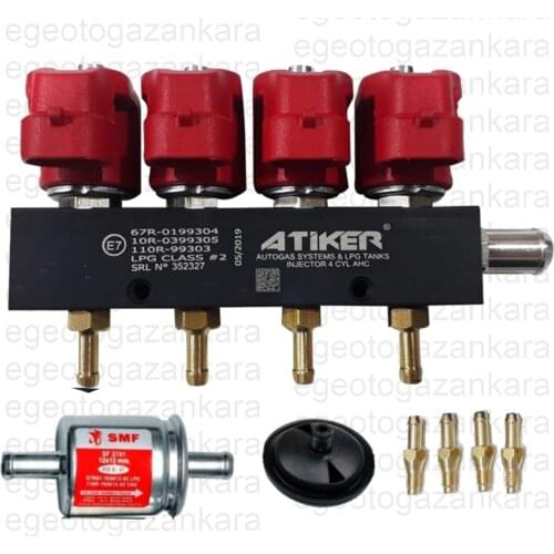 LPG Injektor Atiker AHC CNG GPL Rail Type 4 Cylinders Autogas Injector 3 Ohm High Quality Injector