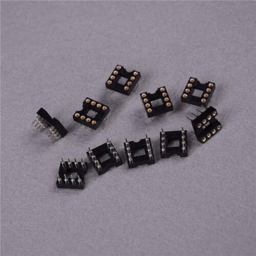 Round Hole 8 Pins 2.54MM DIP DIP8 IC Sockets Adaptor Solder Type 8 PIN IC Connector 10pcs