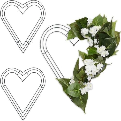 Metal Wreath Frame Ring Heart Shaped Diy Macrame Floral Crafts Wire Wreath