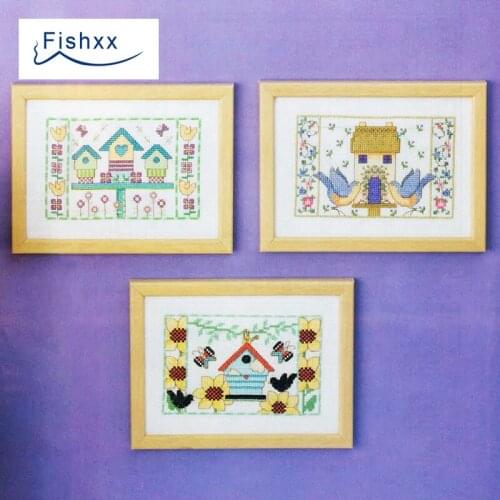 Fishxx Cross Stitch Kit European magazine Crazy113-1 bird home cute cartoon three living room paintings