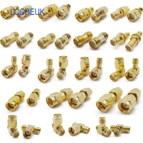 18Pcs SMA Connector Kit RF Coaxial SMA RP SMA Male & Female Coupling Nut Converter Connectors for WIFI Antenna Extension Cable