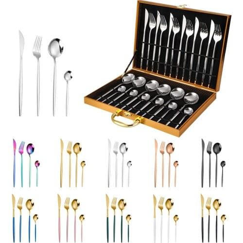 Dinnerware Set Travel Camping Cutlery Steak Knife Fork Set Reusable Coffee Spoon Metal Fork Chopsticks Portable Dinnerware Set