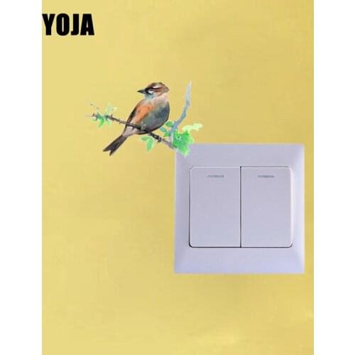 YOJA Interesting Iittle Animals On The Branches Birds Decor Switch Wall Sticker Living Room Bedroom Personalized 10SS0392